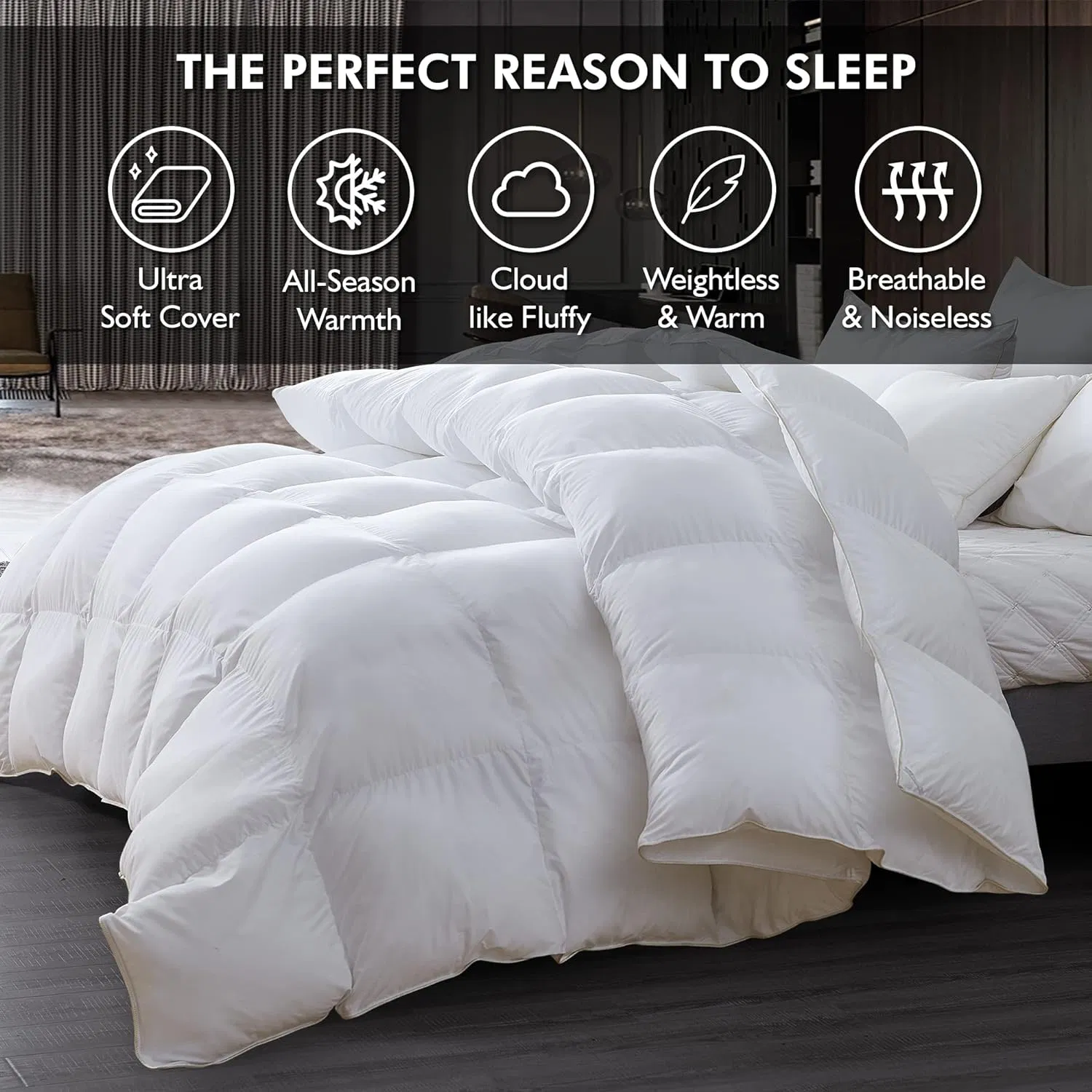 Luxurious King Size Down Alternative Comforter Skin Friendly Comforter Bedding