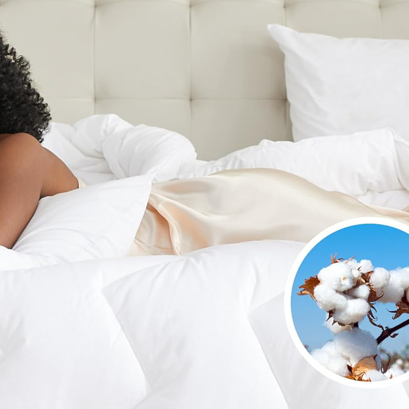 Duvet Insert Cotton Comforter White Down Alternative Duvet 100% Cotton Quilted Fluffy Comforter