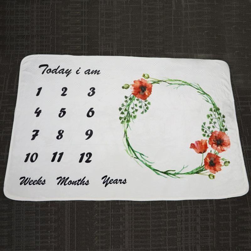 China Wholesale Super Soft Flannel Fleece Photography Baby Milestone Blanket