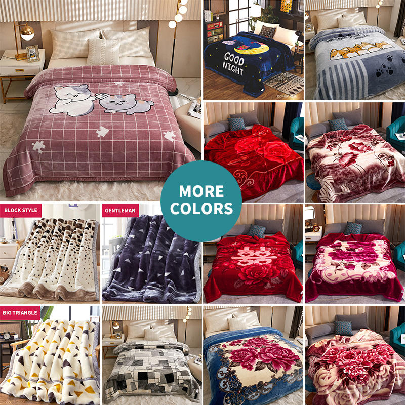 100% Polyester Home Soft Fluffy Bed Cover Throw Blanket for Bed