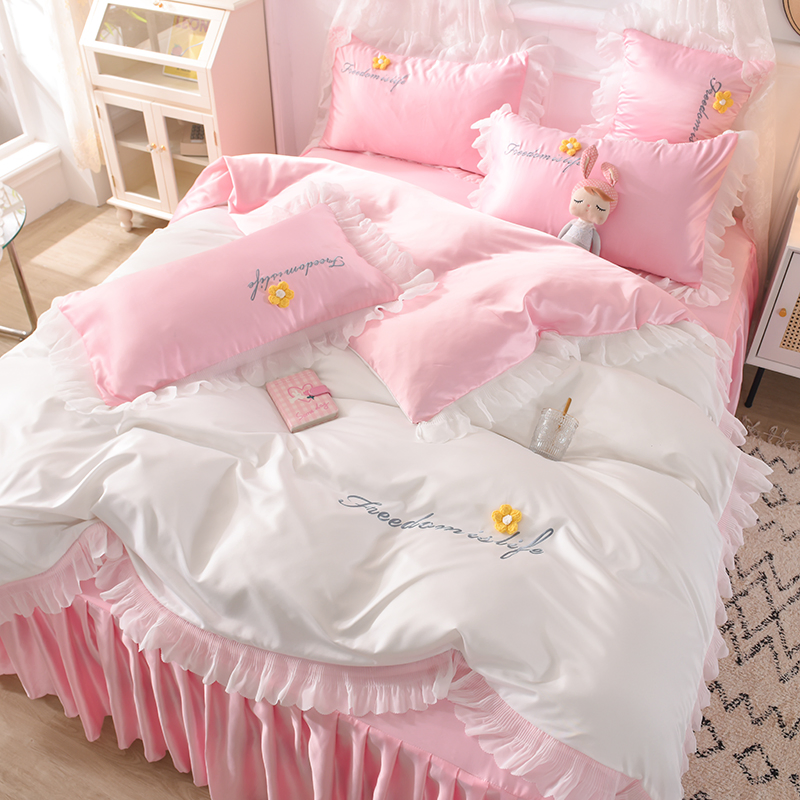 Home Textile Bedding Set 100% Microfiber Bed Linen Set Fitted Sheet