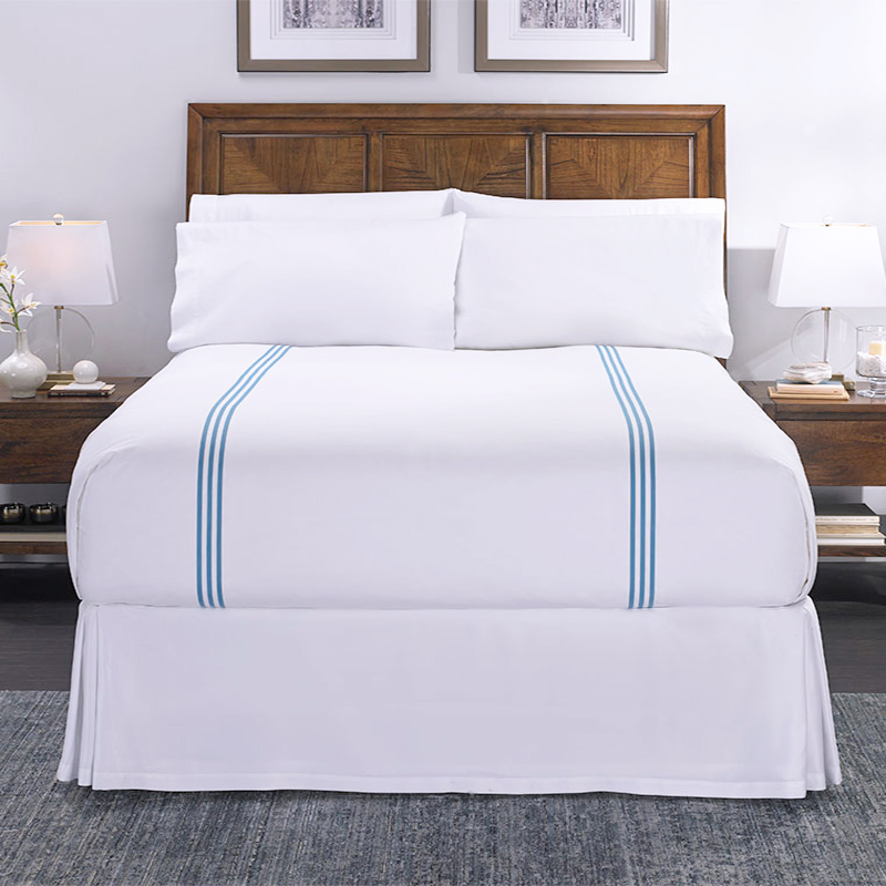 Hotel Collection Full Size White Embroidered Hotel Cotton Bedding (JRD052)