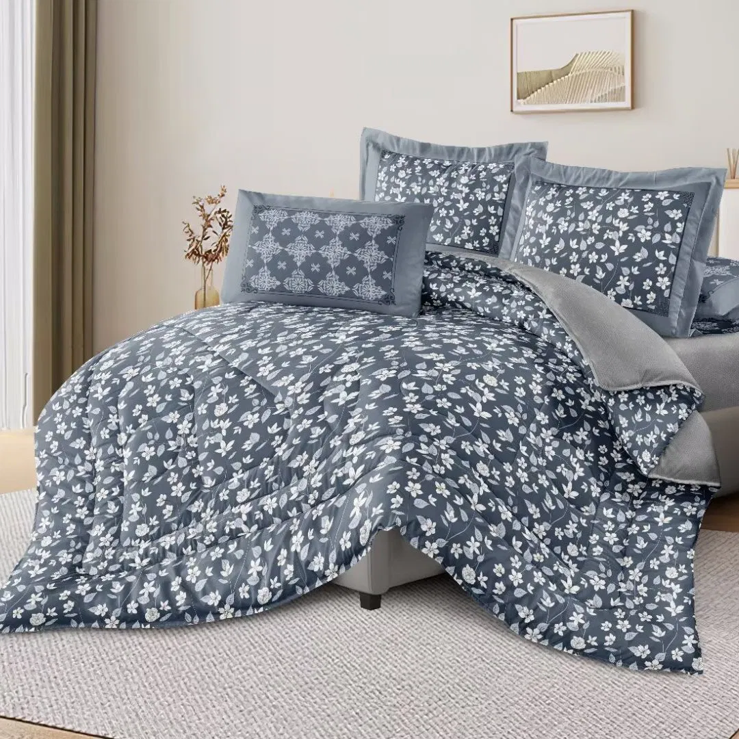 4PCS Home Bedding Collection Sanding Bedsheets Printed Bed Linen Polyester Blanket Bedspread Soft Pillowcases Comforter Set Duvet Cover Bedding