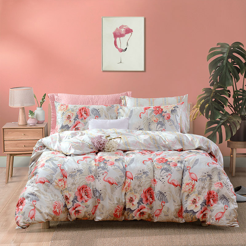 Home Textile Bedding Set 100% Microfiber Bed Linen Set Fitted Sheet