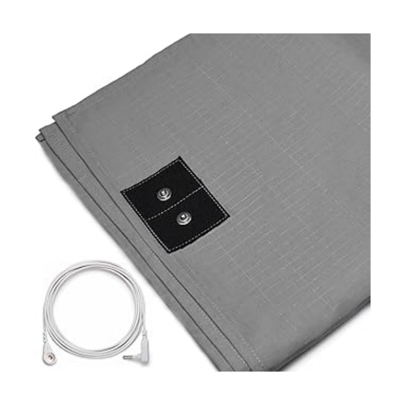 Natural Healthy Grounding Sheet Silver Fiber &amp; Organic Cotton- Conductive with Grounding Cord for Good Sleep