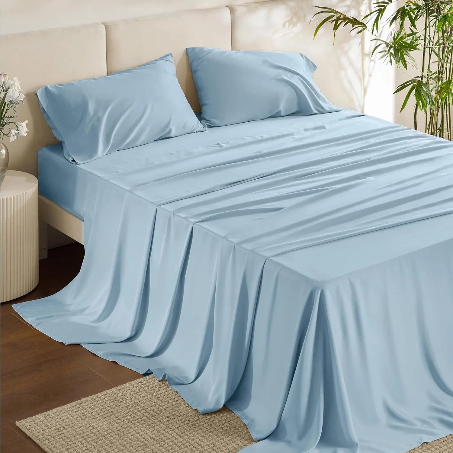 Soft Bamboo Sheet Flat Sheet Soft Bedsheet Flat Sheet with Deep Pocket