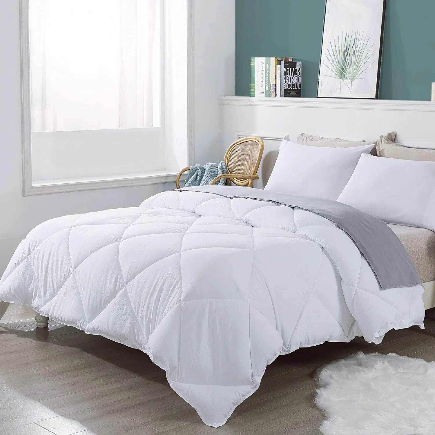 Wholesale Microfiber Fabric Polyester Padding Custom Diamond Quilted Design White Color Hospital Hotel Duvet Insert