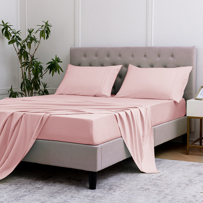 Cooling Bed Sheet Organic Bamboo Fiber Sheets for Beds Luxury Bedding Set