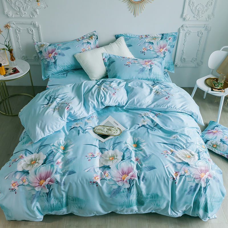 Home Textile Bedding Set 100% Microfiber Bed Linen Set Fitted Sheet