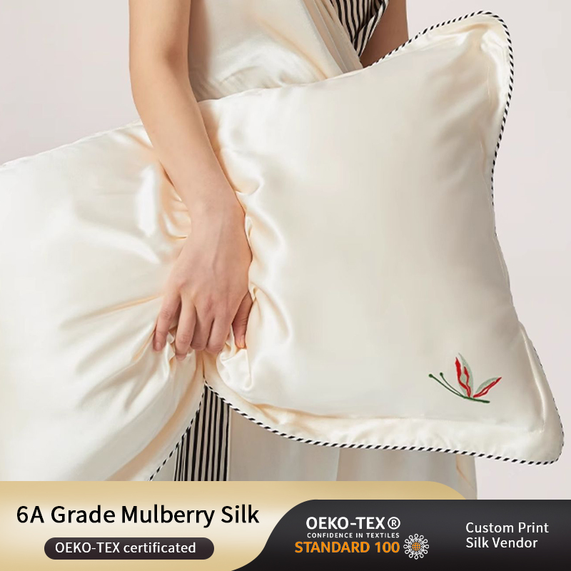 Custom Design Cartoon Pattern Printed Organic Silk Sleeping Pillowcase