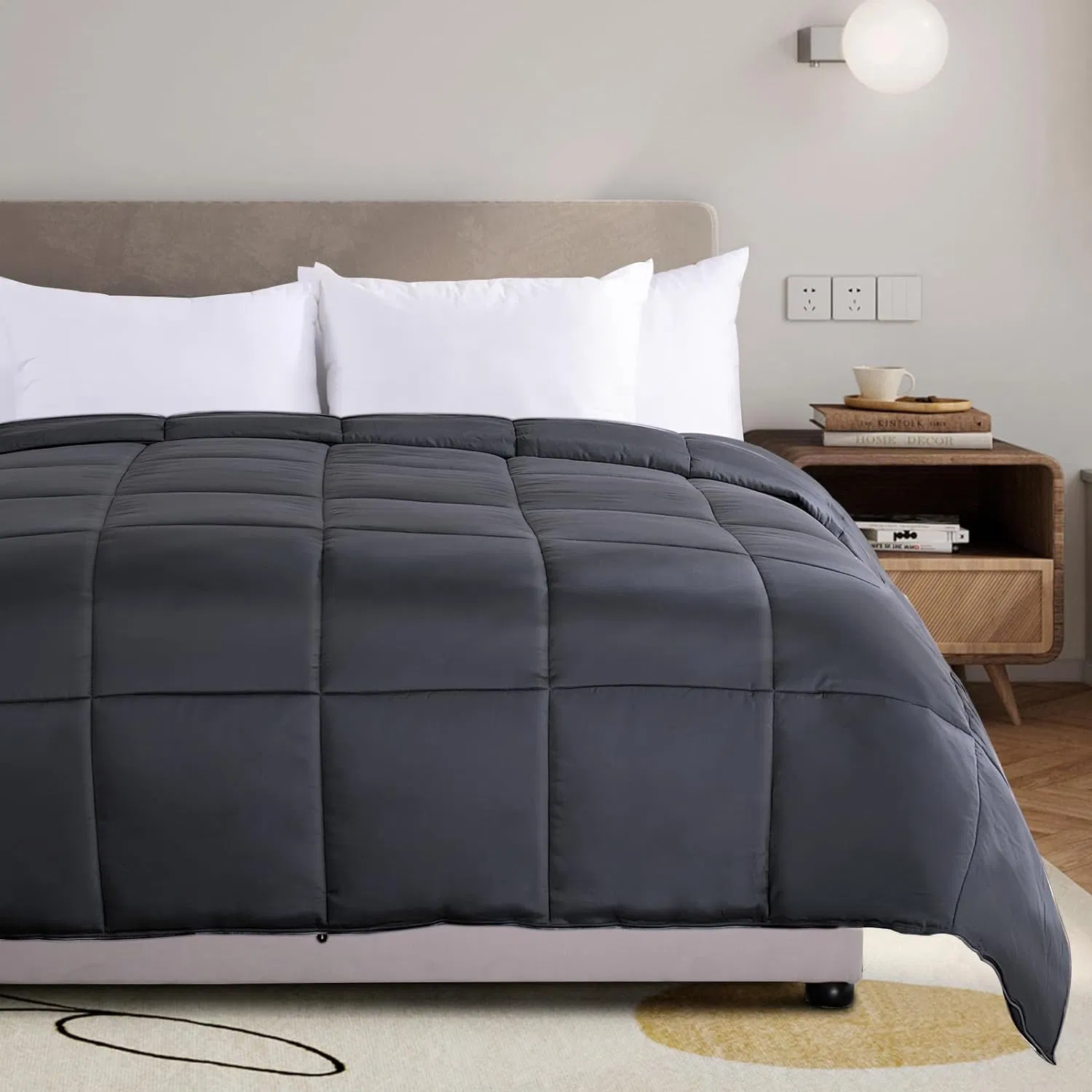 Down Alternative Comforter, Ultra-Soft Skin-Friendly Breathable Fluffy Microfiber Comforter, All Season Bed Comforter Duvet Insert