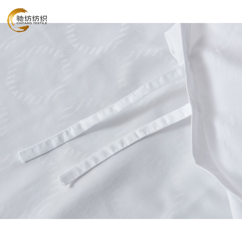 50%Cotton50%Poly 60’ S 300tc Jacquard 125GSM Luxury Plain White Pure Cotton Luxury Bedding Queen Comforter Sets Sheets Bed Set