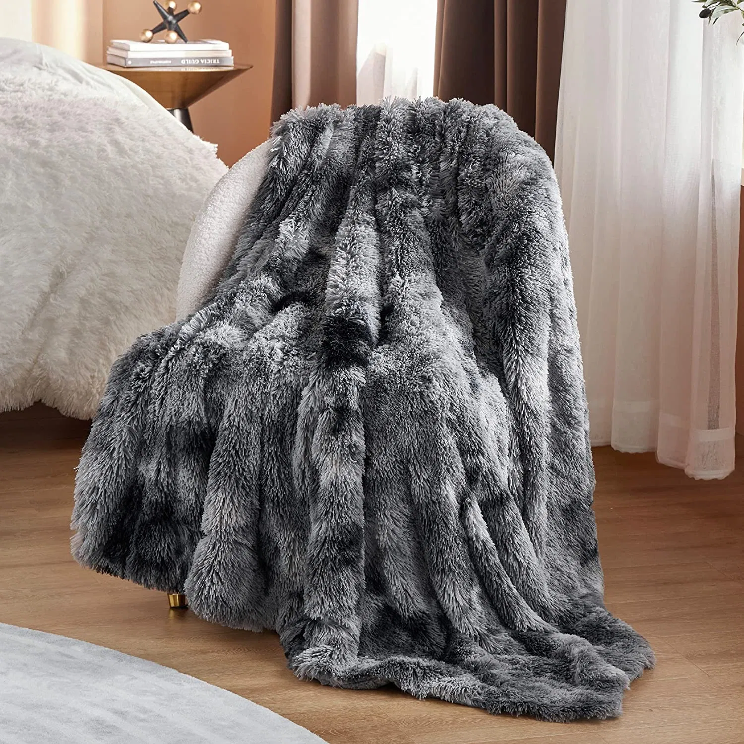 Original Factory Comfortable Luxury Faux Fur Throw Blanket Ultra Soft Fluffy Plush Throw Blankets for Winter Spring