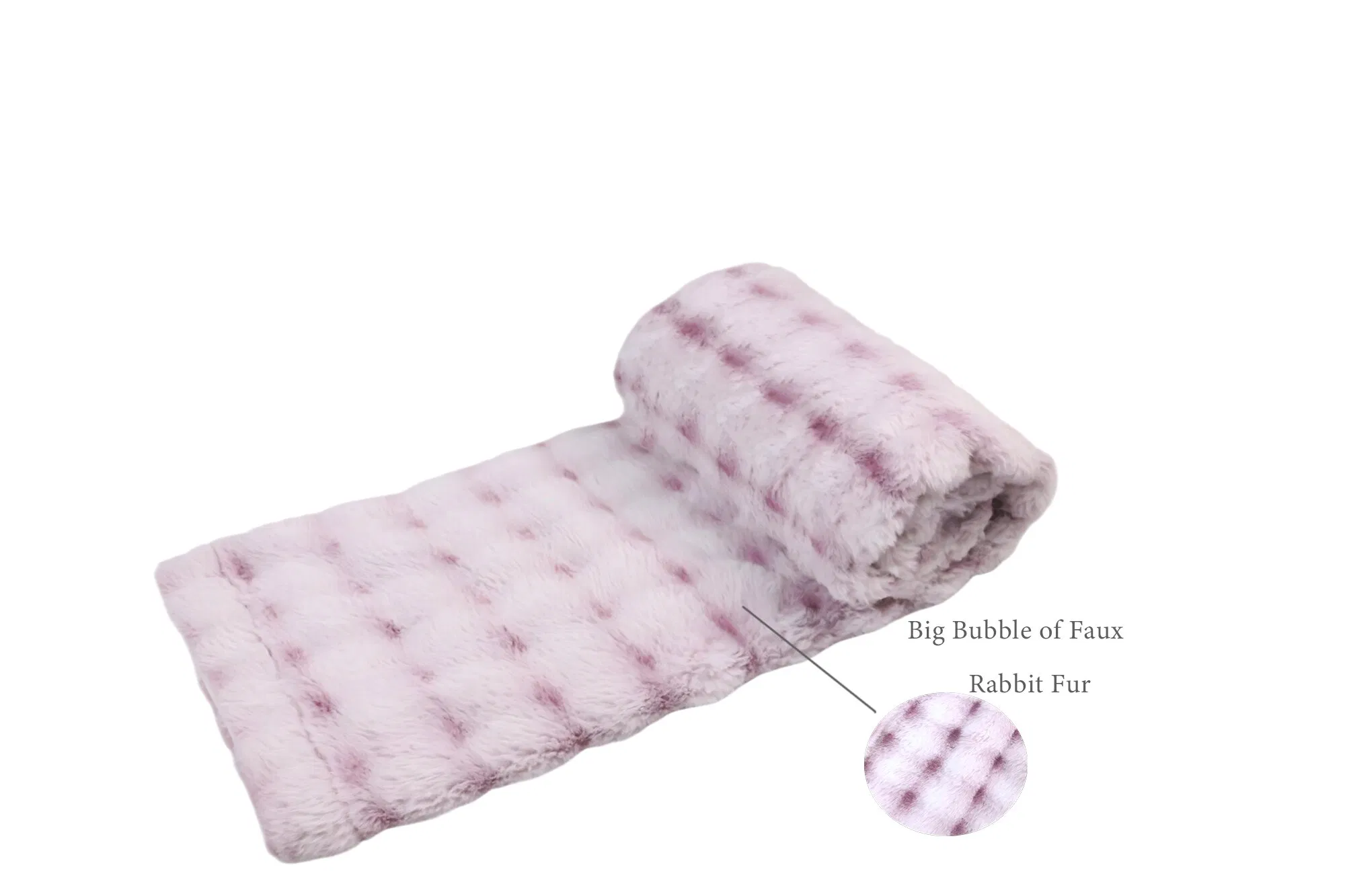 Polyester Throw Luxury Purple and White Faux Rabbit Fur Blanket