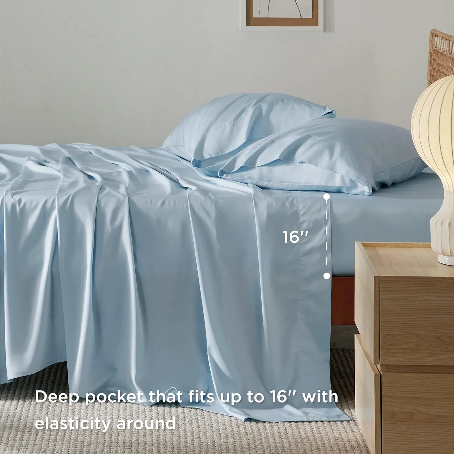 Soft Bamboo Sheet Flat Sheet Soft Bedsheet Flat Sheet with Deep Pocket