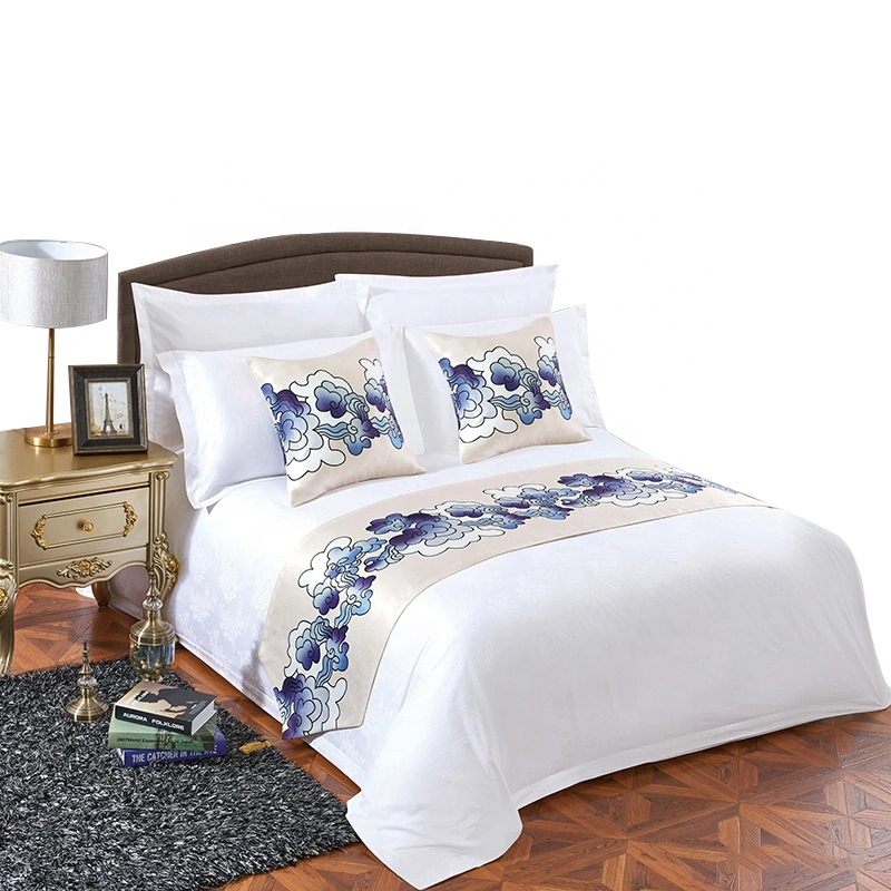 Shenone OEM Wholesale Luxury Hotel New Bed Cover Linen Love Design 100% Cotton Material Fitted Bedding Set Hotel Sheet for Dubai