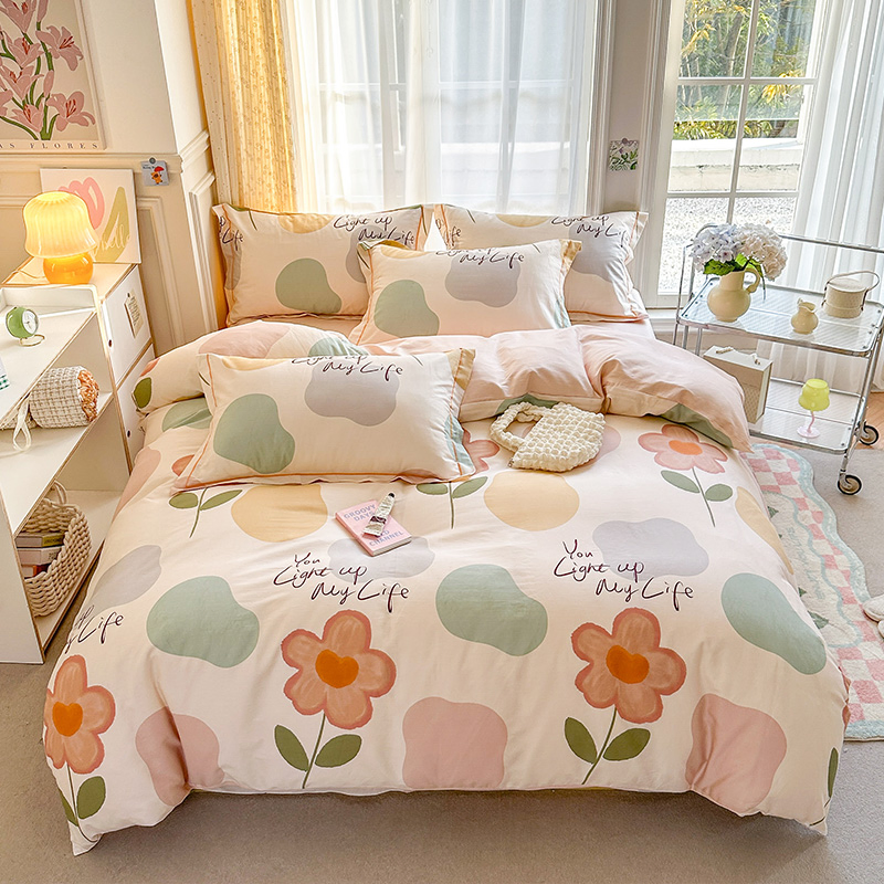 Custom Wholesale Luxury Bedsheets 4 PCS Bed King Size Bedding Set 100% Cotton