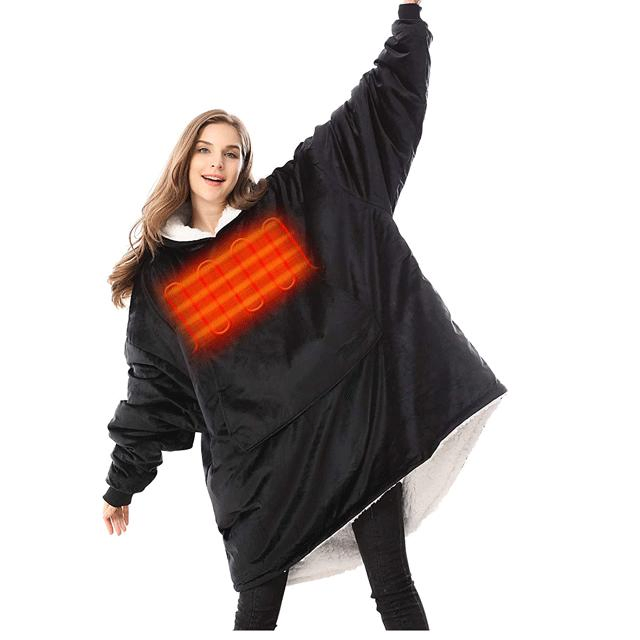 Original Factory Oversized Sherpa Sweatshirt Wearable Fleece Custom Heated Electric Hooded Hoodie Blanket