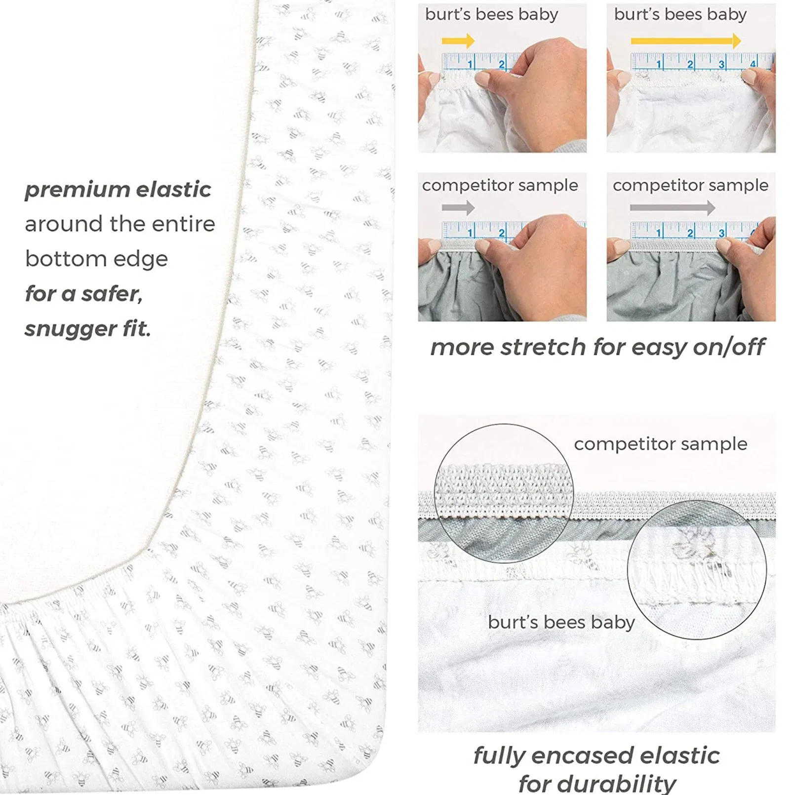 Fitted Crib Sheet, Solid Color 100% Organic Cotton Crib Sheet for Standard Crib and Toddler Mattresses (Cloud White)