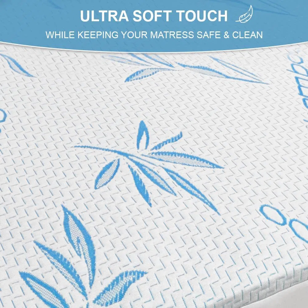 Waterproof Mattress Protector Bamboo Fiber Mattress Cover Cooling Breathable Bed Cover Fitted Sheet Home Hotel Bed Sheets with Zipper