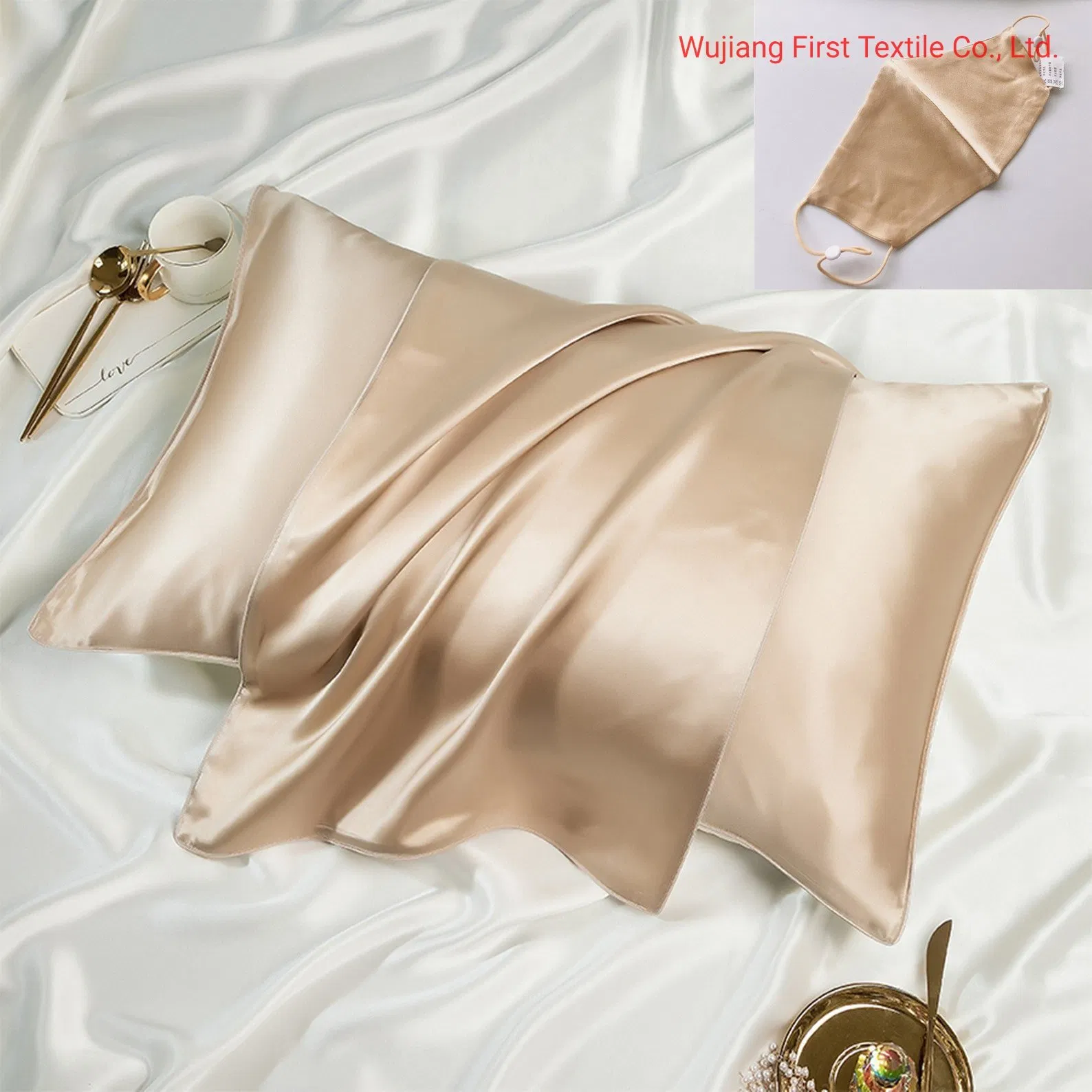 Wholesale Luxury Travel Hotel Home Office Customs 6A Grade 100% Mulberry Silk Satin 19mm 22mm Silk Pillowcase Gift Set with Eye Mask