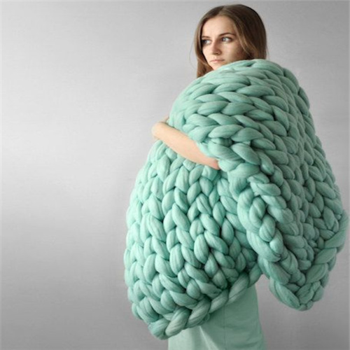 Wholesale Hand Made Knitted Weighted Blanket Chunky Knit Weighted Throw Blankets