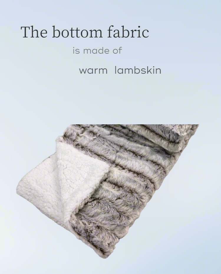 Winter Luxury Fashionable Brown Brush Pattern Sherpa PV Fleece Blanket