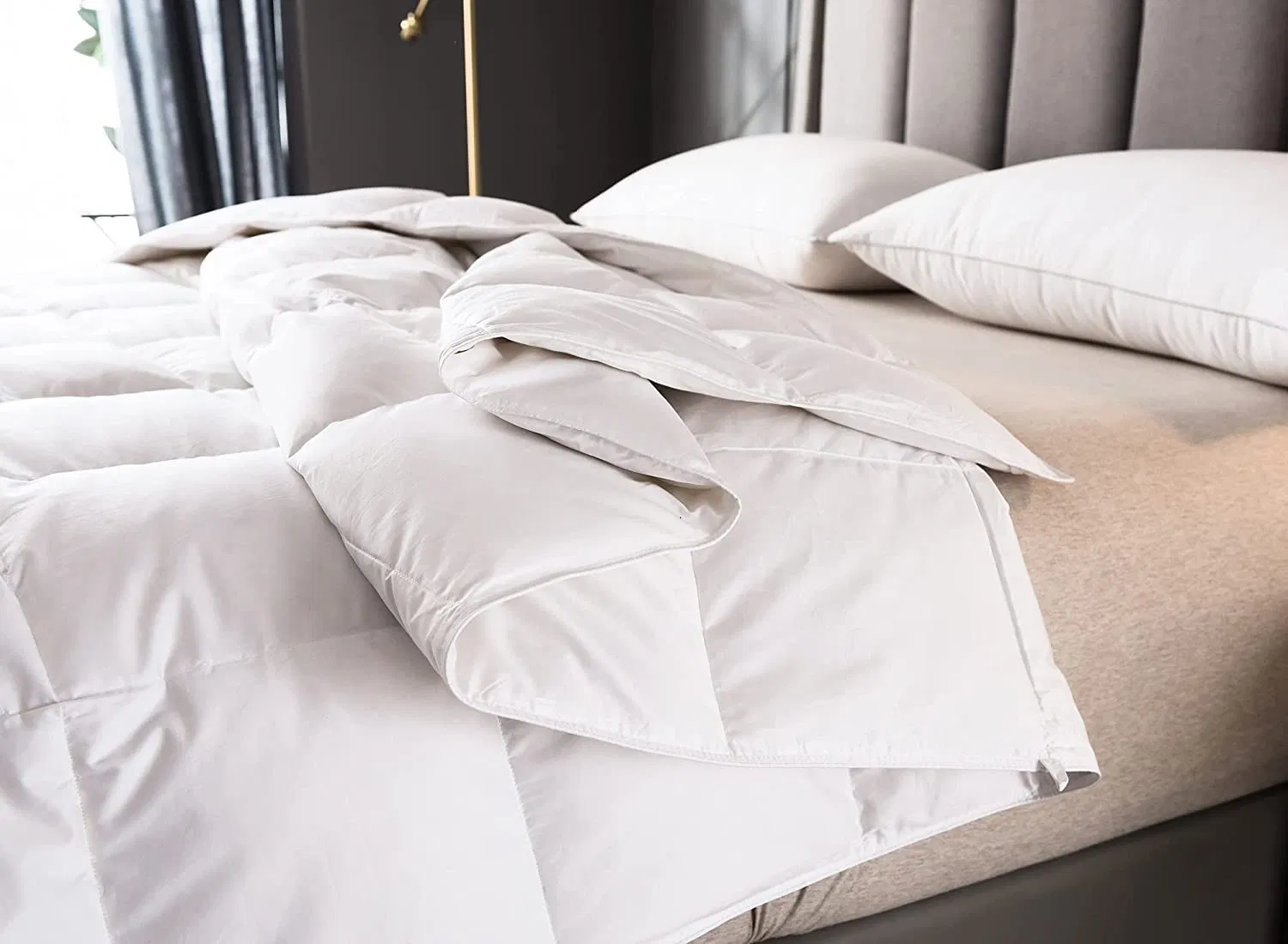 All Season Breathable Durable Soft Comfy 90% Feather 10% Duck Down Comforter Duvet Insert Skin Friendly