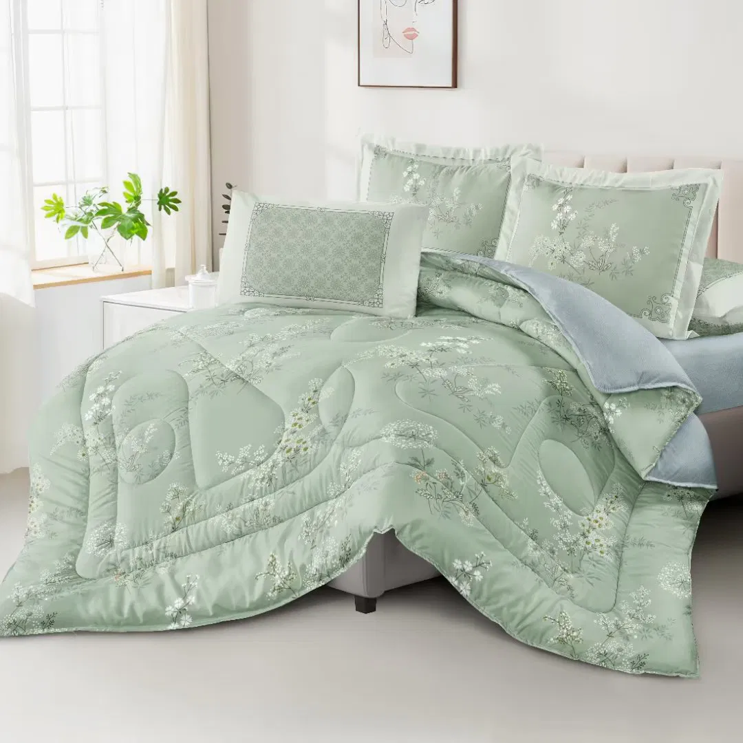 4PCS Home Bedding Collection Sanding Bedsheets Printed Bed Linen Polyester Blanket Bedspread Soft Pillowcases Comforter Set Duvet Cover Bedding