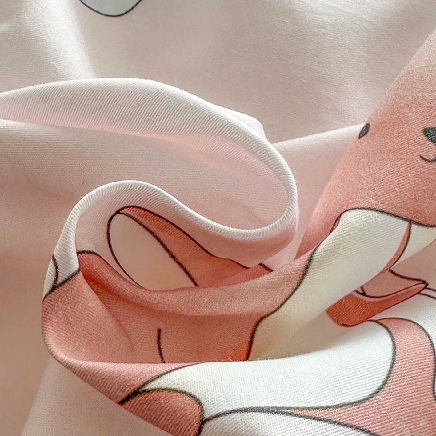 Cartoon Printing 100% Cotton Duvet Comforter Quilt Cover Pink Bed Linen Flat Bed Sheets Pillowcases Skin-Friendly Children Home Textile Sabanas Kids Bedding Set