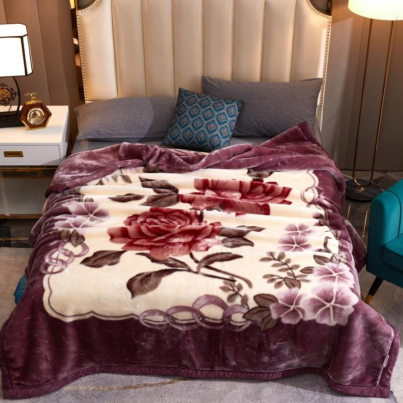 100% Polyester Home Soft Fluffy Bed Cover Throw Blanket for Bed