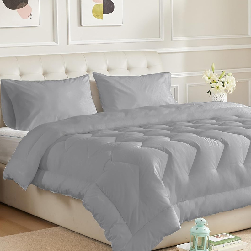 Duvet Insert Cotton Comforter White Down Alternative Duvet 100% Cotton Quilted Fluffy Comforter
