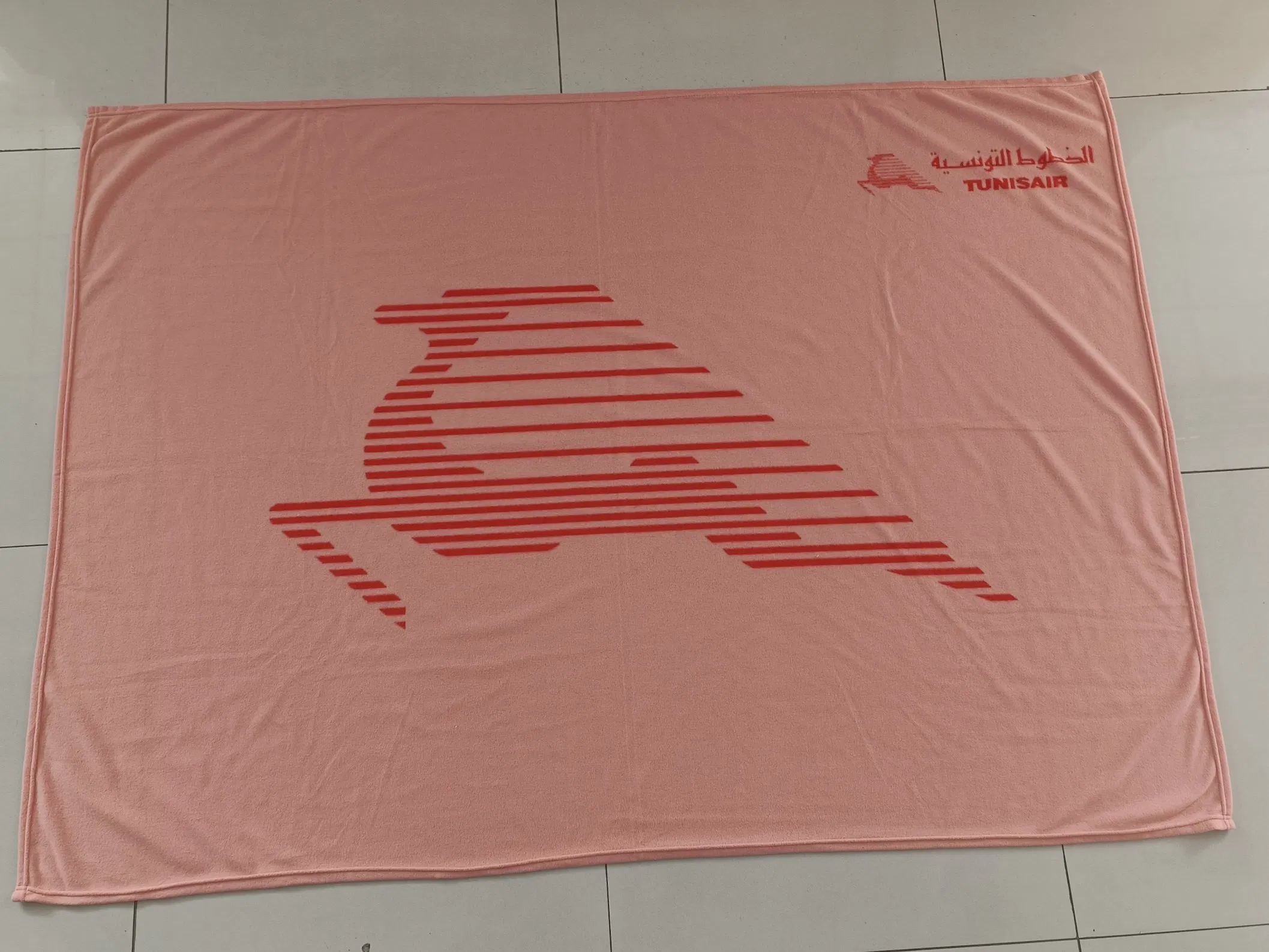 Knit Jacqaurd Logo Life-Time Flame Retardant Polar Fleece Airline Blanket Aviation Blanket