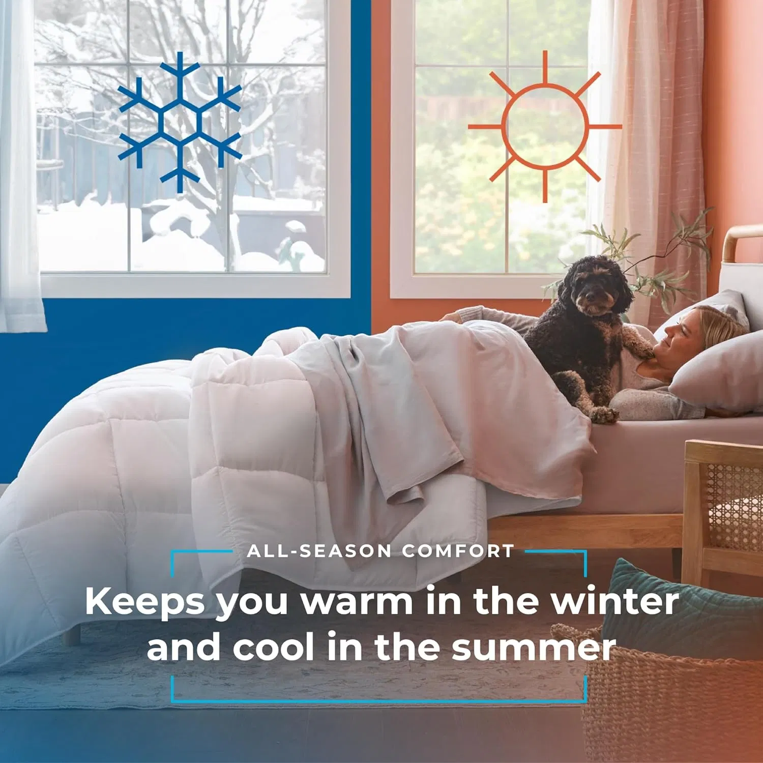 Luxurious White Down Alternative Duvet Insert with Stylish Box Stitching