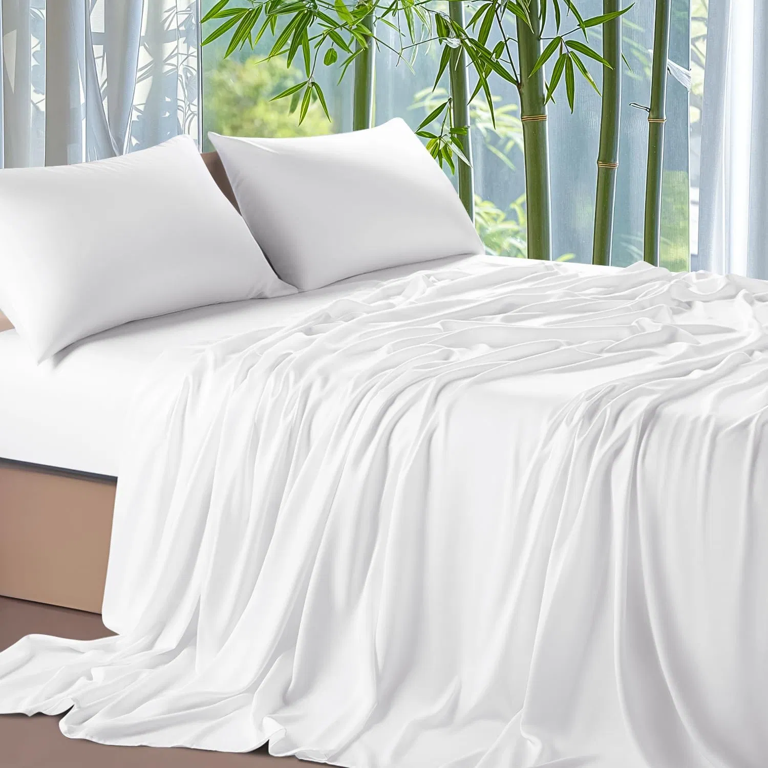 100% Organic Viscose From Bamboo Sheets Ultra Soft &amp; Luxuriously Cooling Sheets