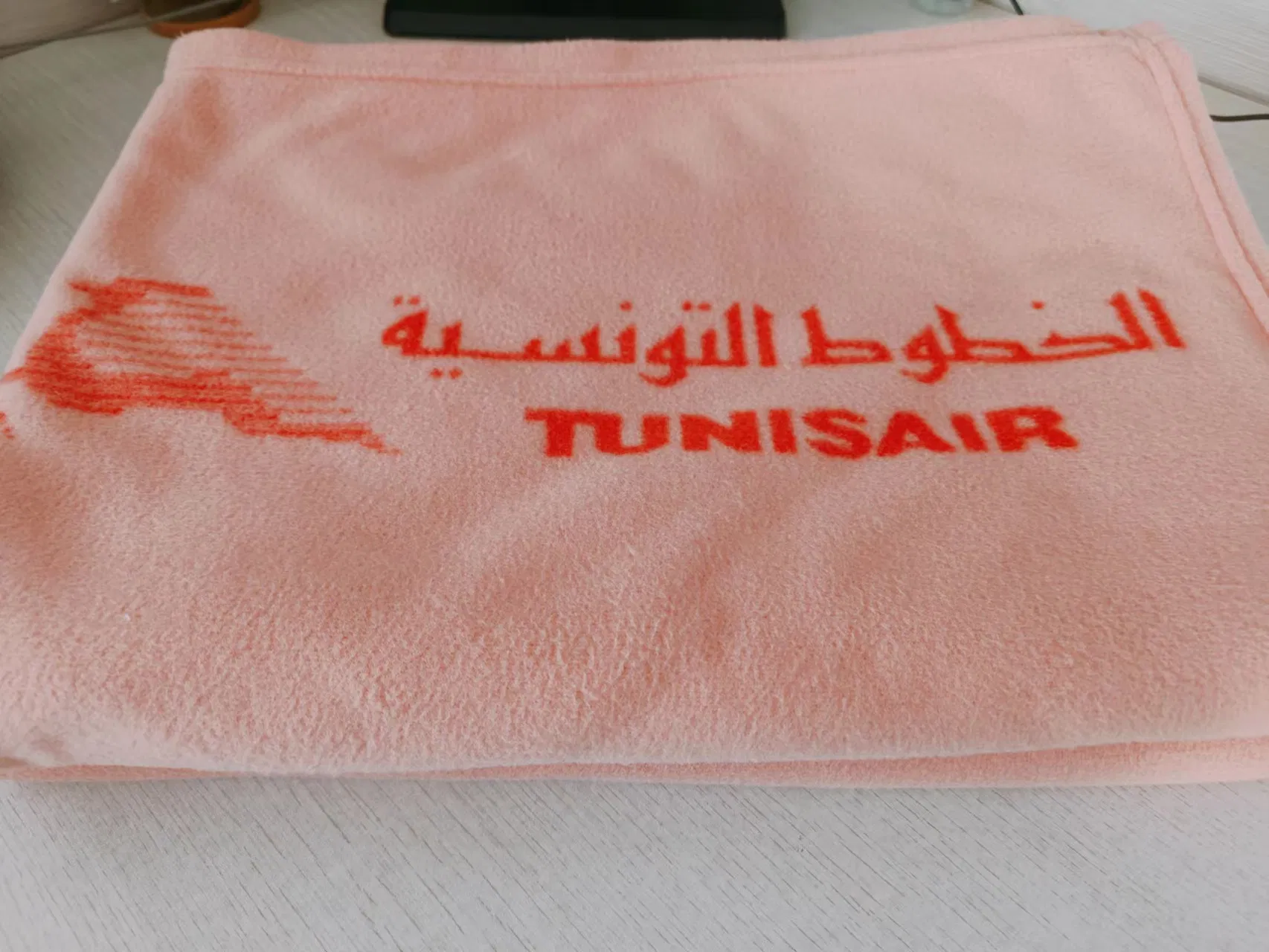 Knit Jacqaurd Logo Life-Time Flame Retardant Polar Fleece Airline Blanket Aviation Blanket