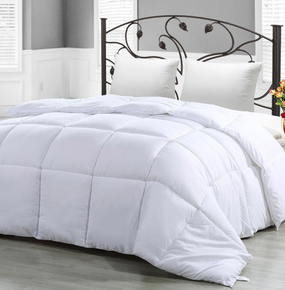 Oversize Queen Comforter Winter Summer Soft Quilted Down Alternative Duvet Insert Corner Tabs