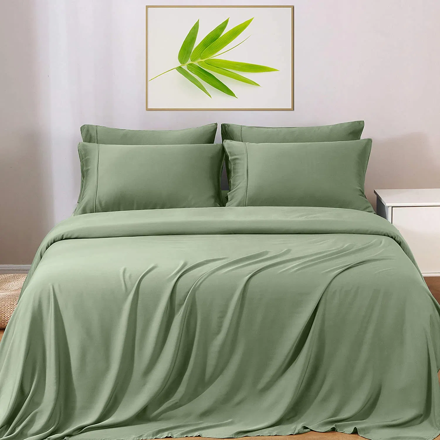 Wholesale Natural Soft Cooling Bamboo Bed Sheet Set 100% Organic Bamboo Bed Sheet