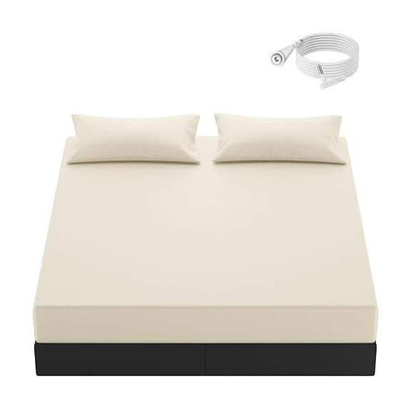 White Grounding Sheet with Grounding Cord, Grounding Sheets with Organic Cotton Conductive Silver Fiber, Grounding Improve Sleep