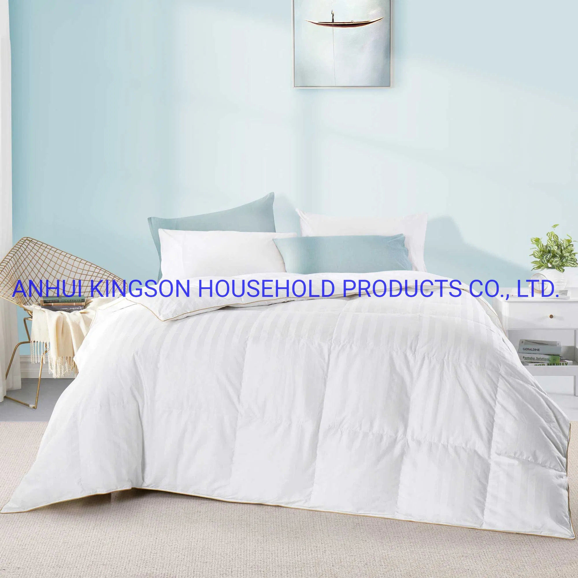 Luxurious White Goose Down Comforter King Size Duvet Insert All Seasons Solid White Hypo-Allergenic