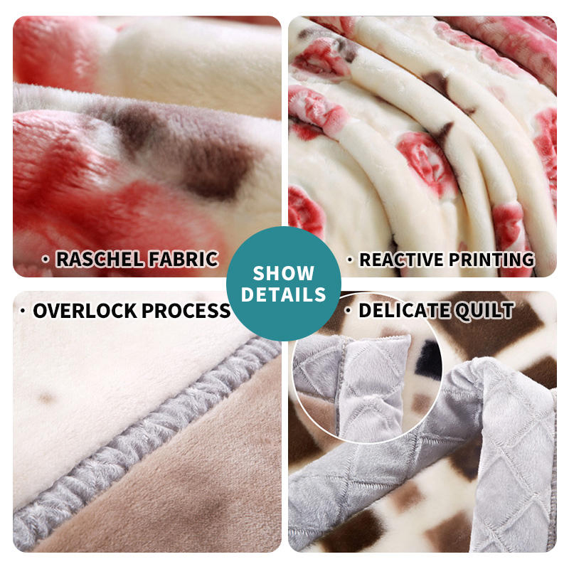 100% Polyester Home Soft Fluffy Bed Cover Throw Blanket for Bed