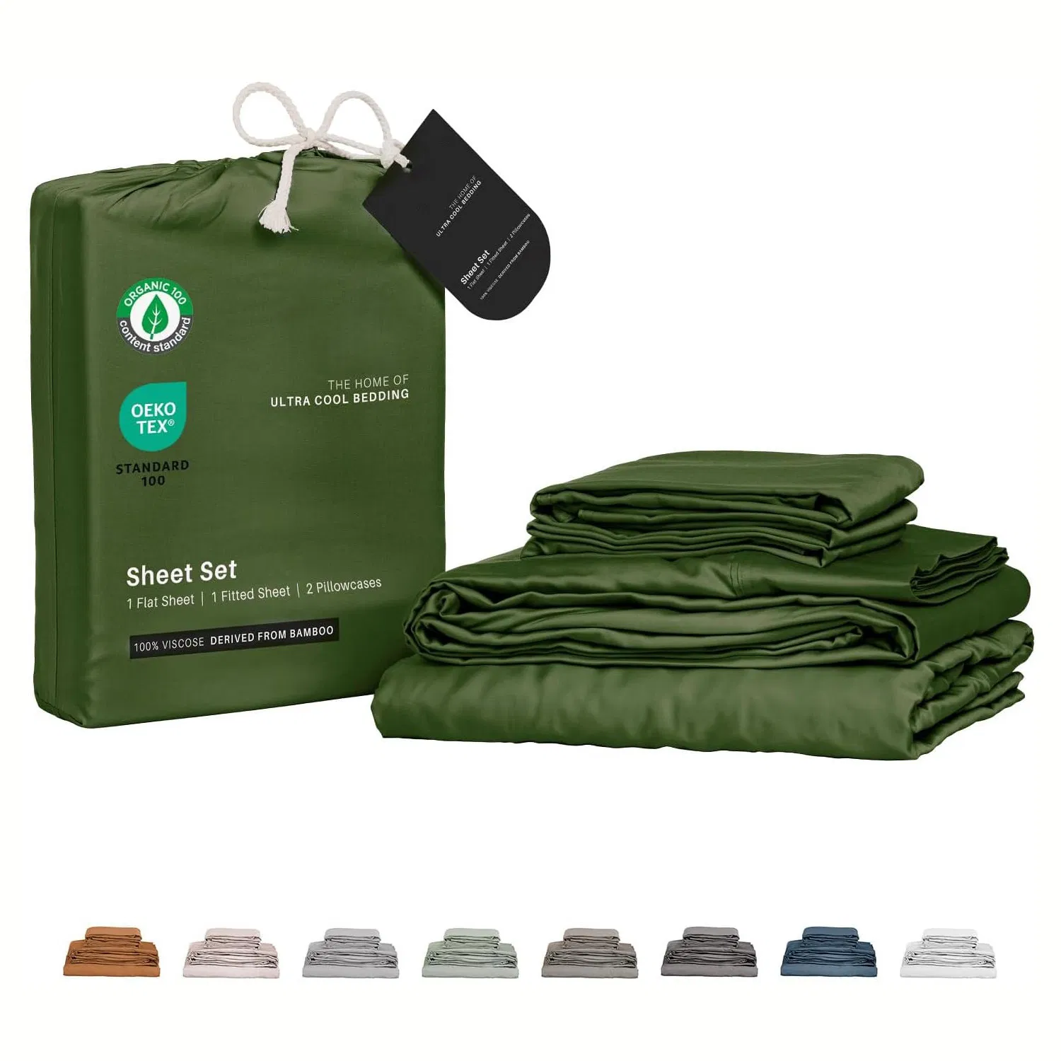 Queen Sheets by 100% Organic Viscose Derived From Bamboo Bed Sheet Set