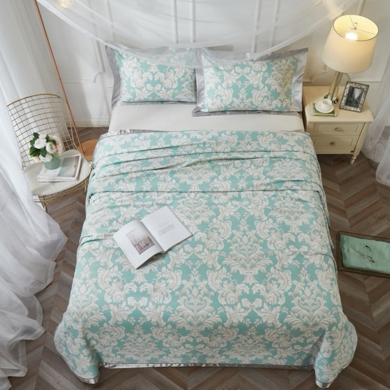 Three-Piece Bedding Sheet Set Home Textile Pure Bamboo Fiber Soft Cooling Mat Bed Sheets with Reactive Printing