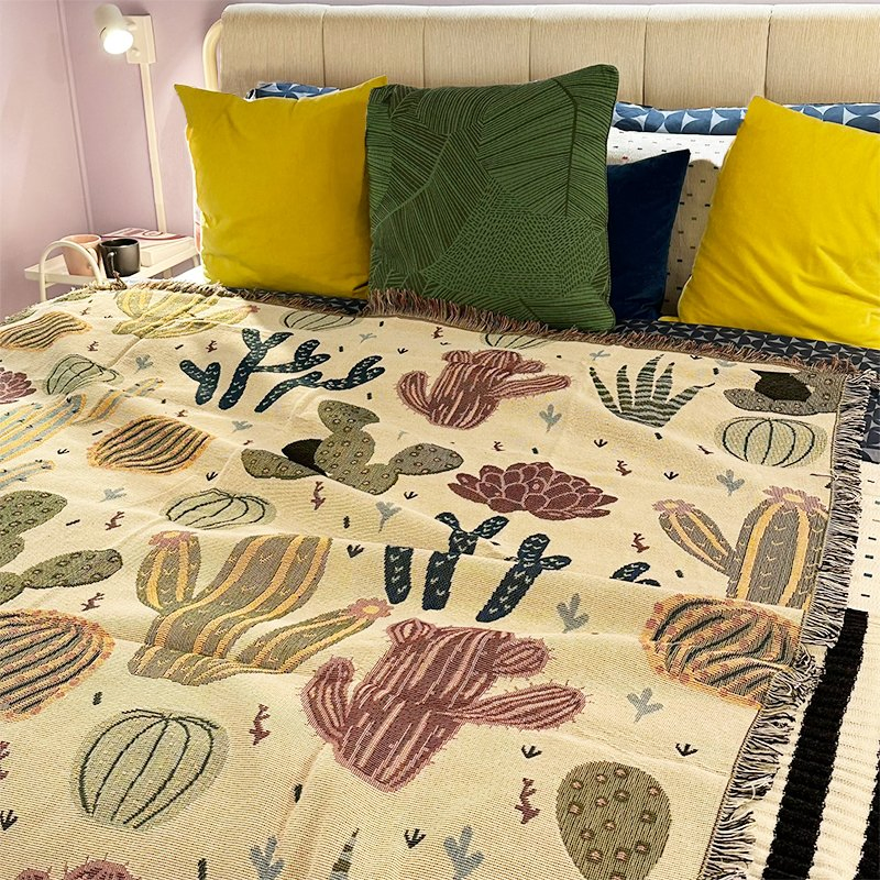 Quick Customization Jacquard Throw Blanket Hippie Tapestry Woven Blanket Picnic Camping Rug Slipcover