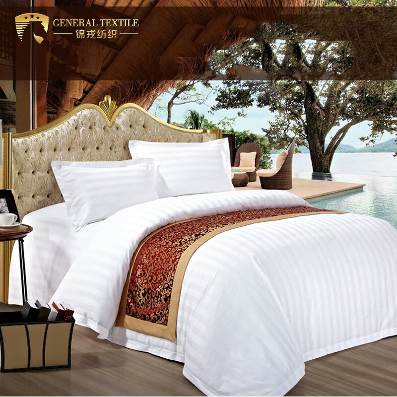 Factory Sale 100% Cotton 300tc White Hotel Fitted Sheet (JRD142)