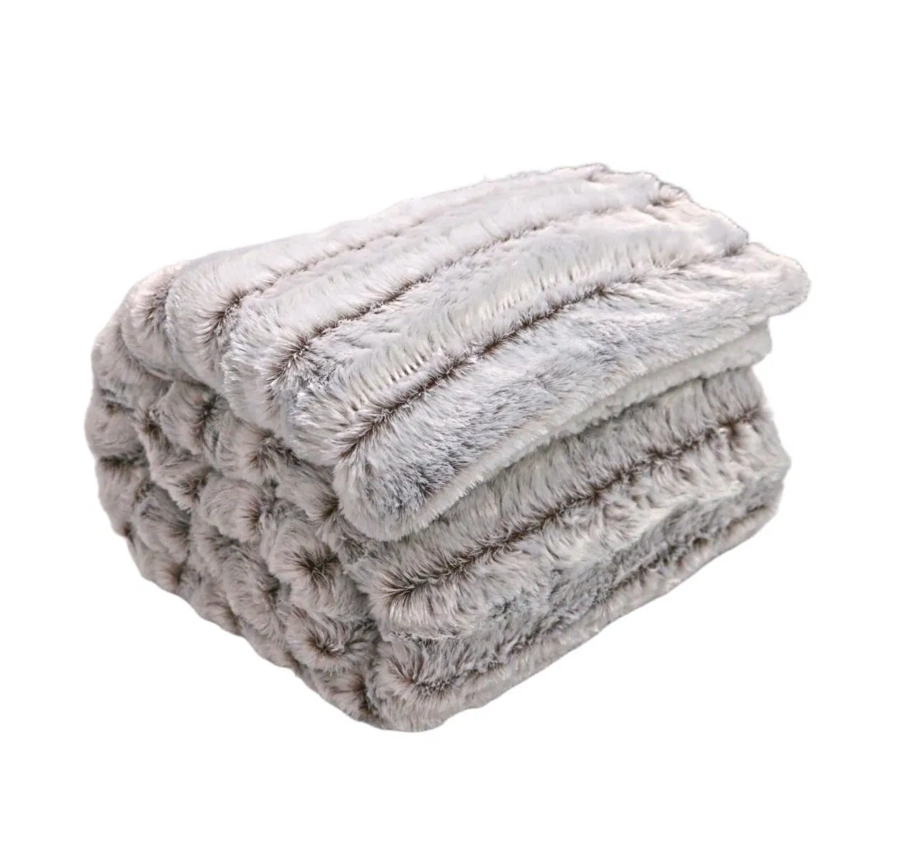 Winter Luxury Fashionable Brown Brush Pattern Sherpa PV Fleece Blanket