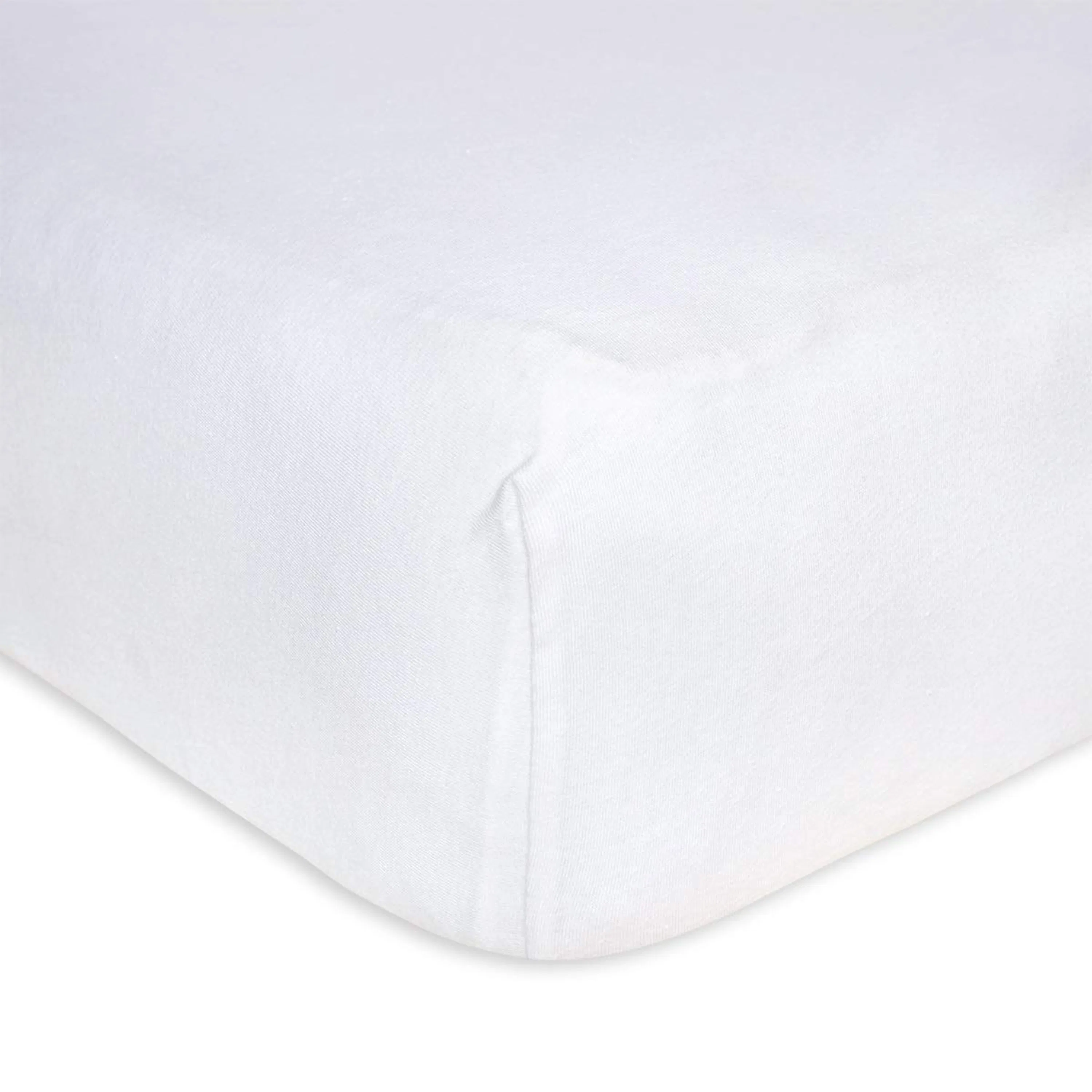 Fitted Crib Sheet, Solid Color 100% Organic Cotton Crib Sheet for Standard Crib and Toddler Mattresses (Cloud White)