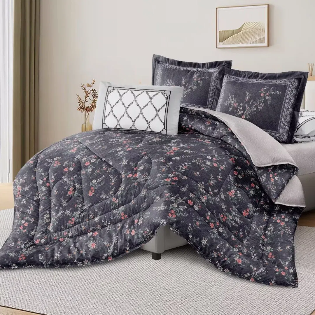 4PCS Home Bedding Collection Sanding Bedsheets Printed Bed Linen Polyester Blanket Bedspread Soft Pillowcases Comforter Set Duvet Cover Bedding