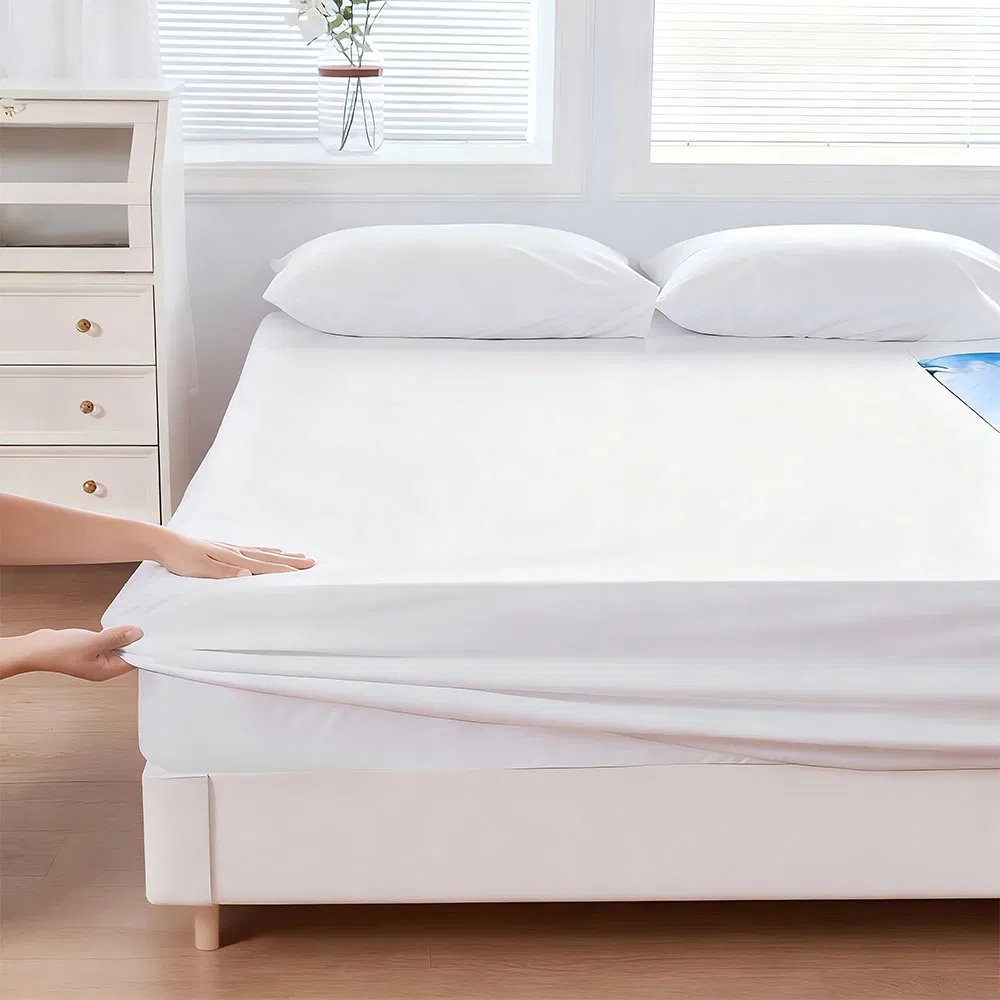 Hypoallergenic Cooling Waterproof Bed Sheet Cotton Flat Sheet Reusable for Home Use