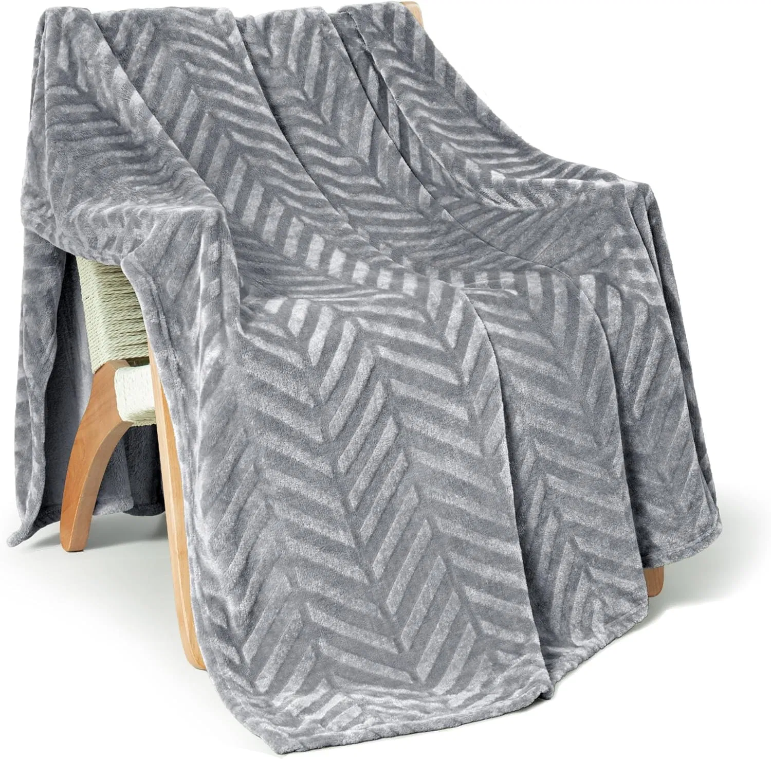 Cozy Brushed Floral Fleece Blanket for Home and Travel